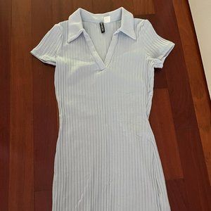 H&M Women's Blue T-shirt Polo Dress